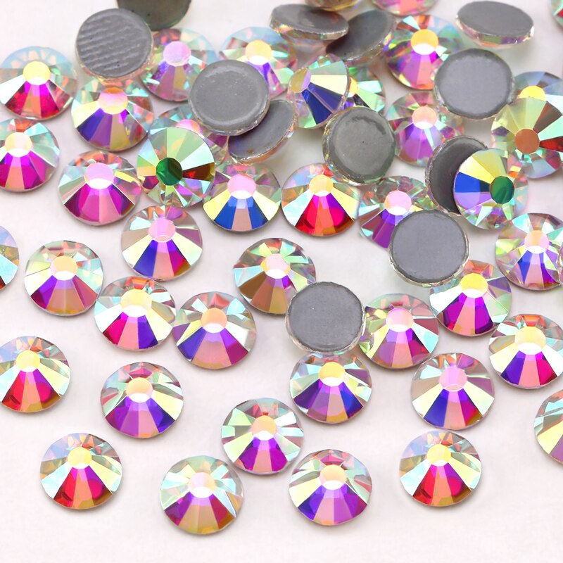Thumbnail: Glass Clear Rhinestone Flat Back Iron Crystal Stones for Clothes Decorations