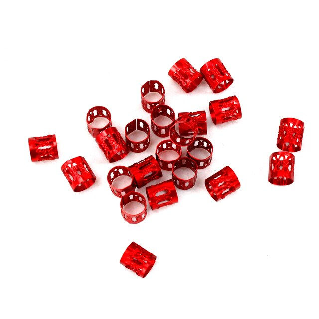 Thumbnail: YunRong 50pcs 7mm Hair Bead Cuff Acrylic Hair Ring Big Hole Dreadlock Hair For 
