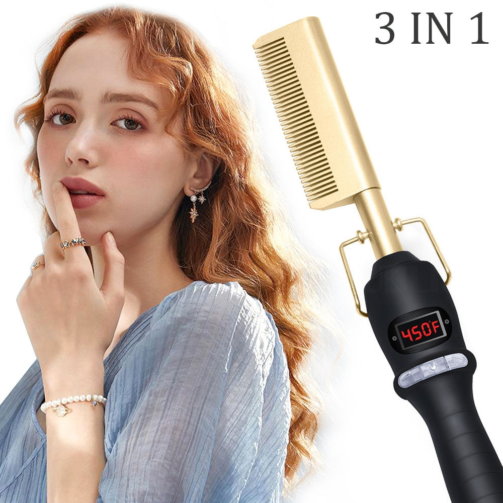 Hot Comb Straightener for Wigs and African Hair Flat Irons Fast Heating Straigh