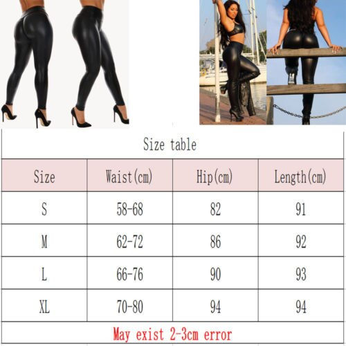 Thumbnail: Fashion Sexy Women Matt look  Elastic Shiny Bling Faux Patent High Waist Slim L