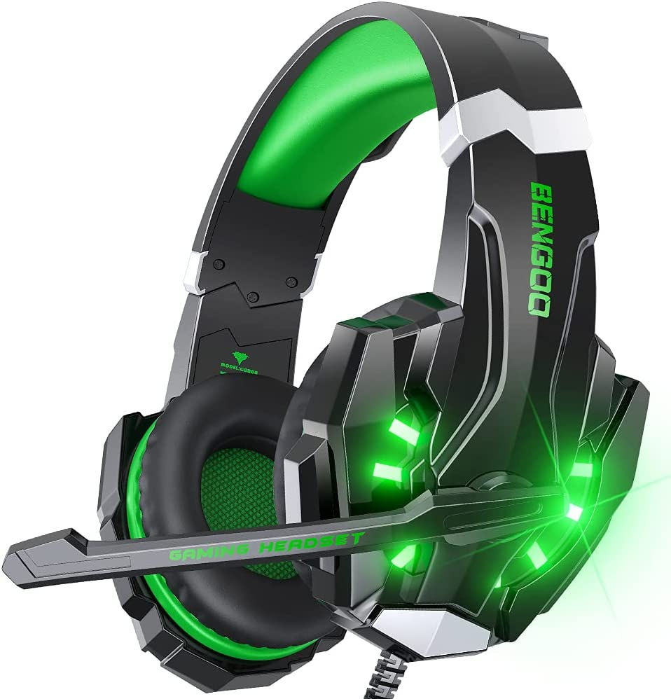 Thumbnail: BENGOO G9000 Stereo Gaming Headset for PS4 PC Xbox One PS5 Controller, Noise Ca