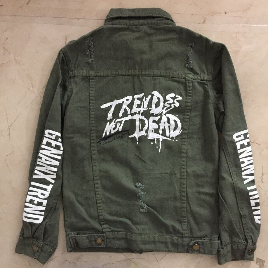 الصورة المصغرة: Spring 2020  Red Pink Black Jeans Jacket Men Slim Streetwear Ripped Denim Jacke