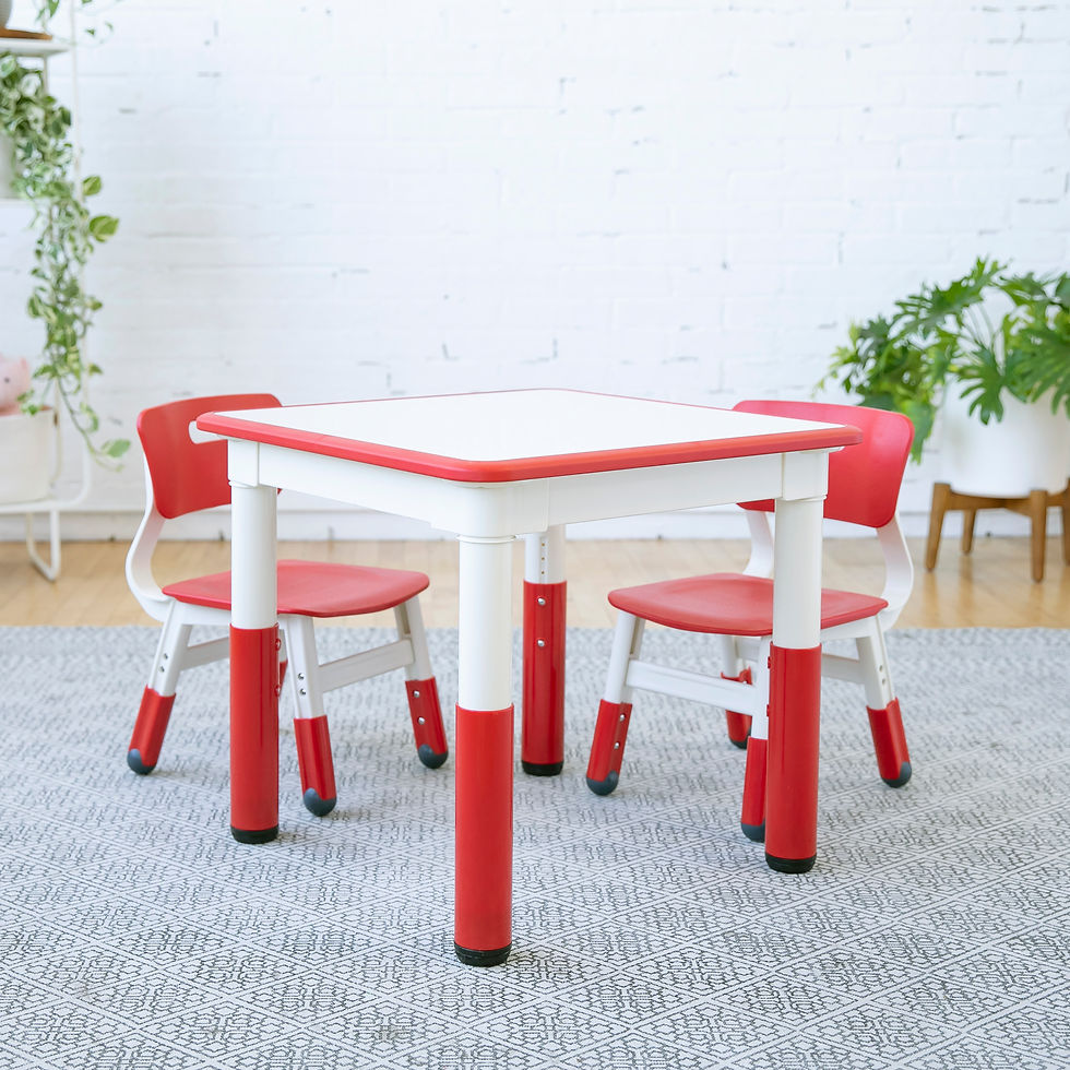 Thumbnail: ECR4Kids Dry-Erase Square Activity Table with 2 Chairs, Adjustable, Kids Furnit