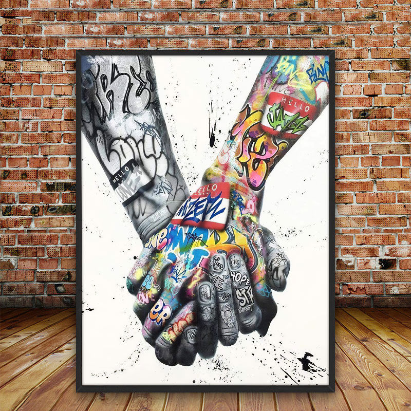 Thumbnail: Street Graffiti Tattoos Hand Painting Prints on Canvas Wall Art Poster Home Dec