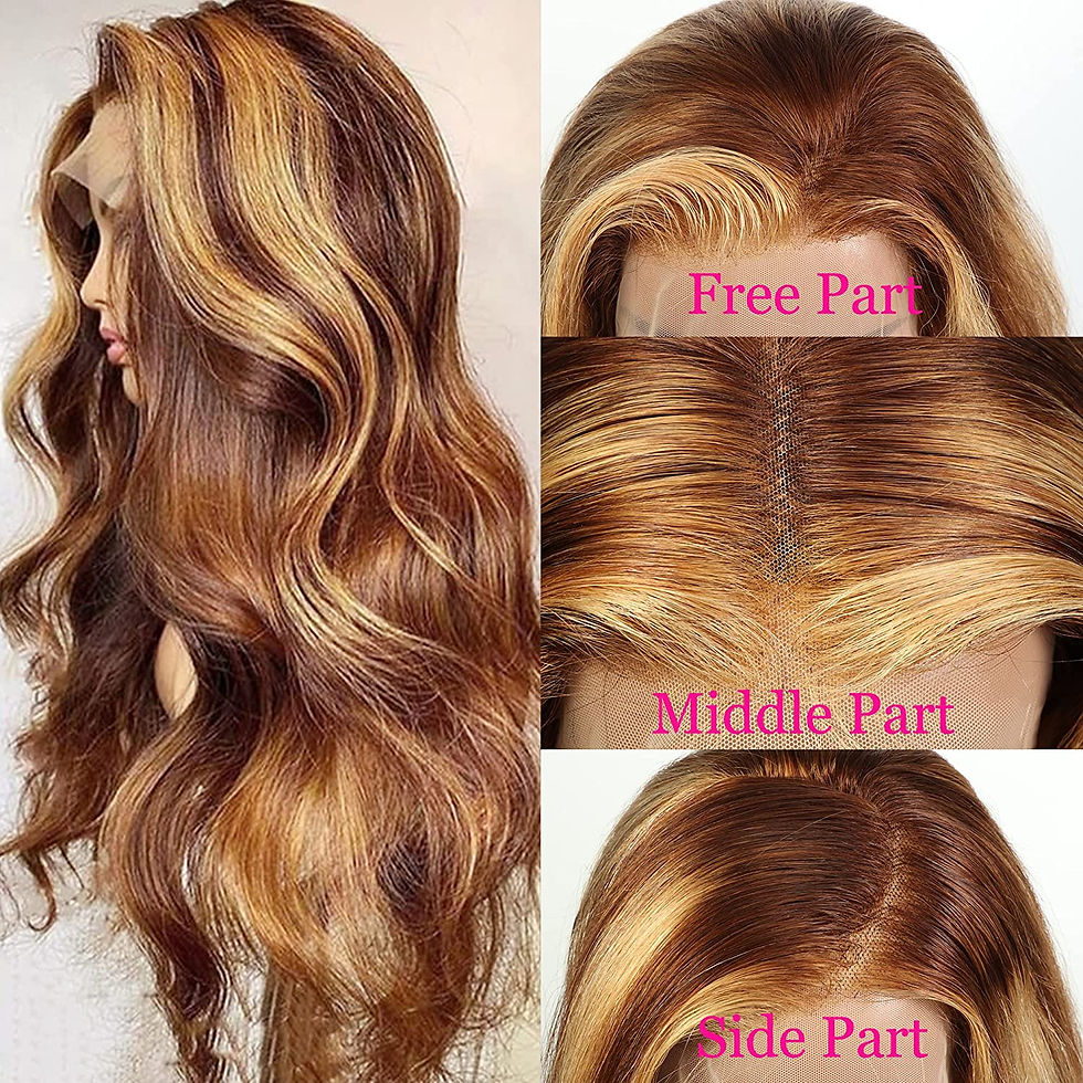Miniatura: TESLAL Highlight Lace Front Wig Human Hair 180% Density Honey Blonde 13x4 Body 