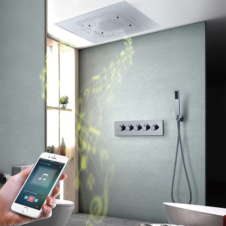 Thumbnail: 600*800mm Music Shower System LED Shower Combo Set Thermostatic Bathroom Shower