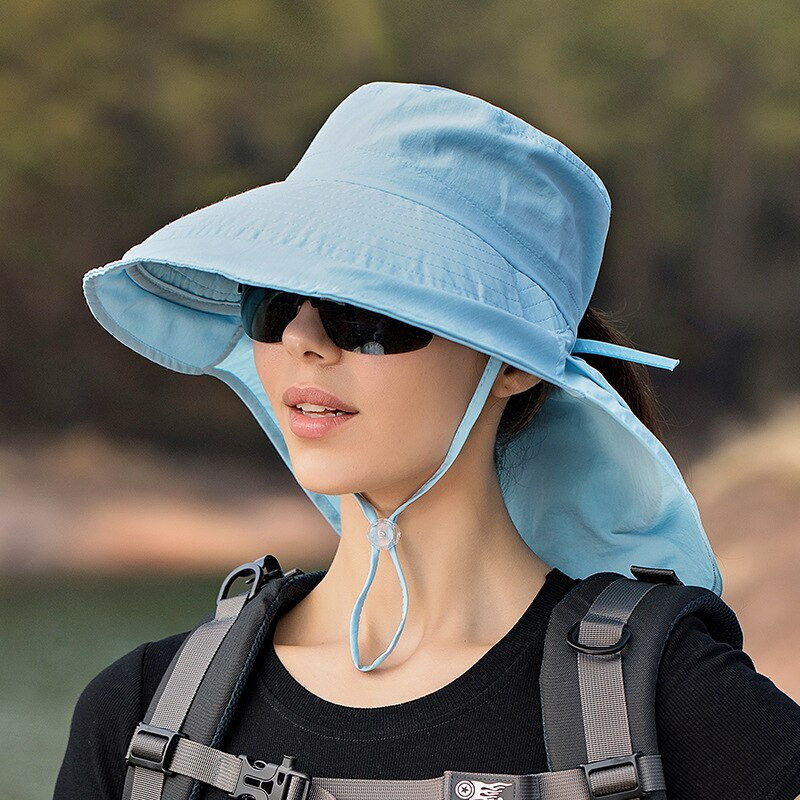 Thumbnail: Designer Lightweight Ponytail Hole Visor Hats Summer Bucket Hats for Women Big 