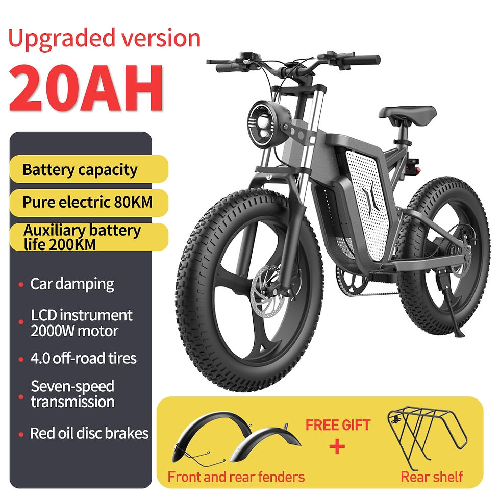 Thumbnail: X20 Electric Bike 20 Inch Fat Tire Off Road Ebike 2000W 48V 35AH Powerful Mount