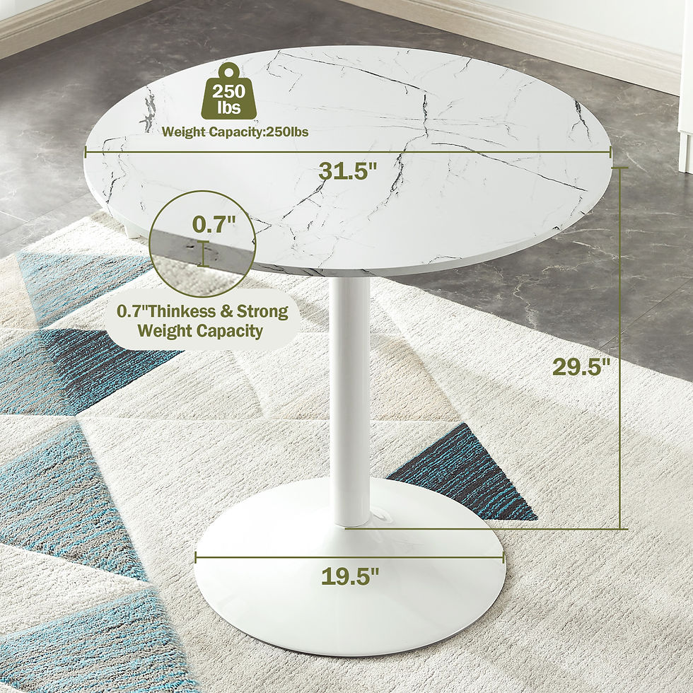 Миниатюра: Surmoby Round Tulip Dining Table, 32" Mid-Century Modern  Kitchen Table with Ma