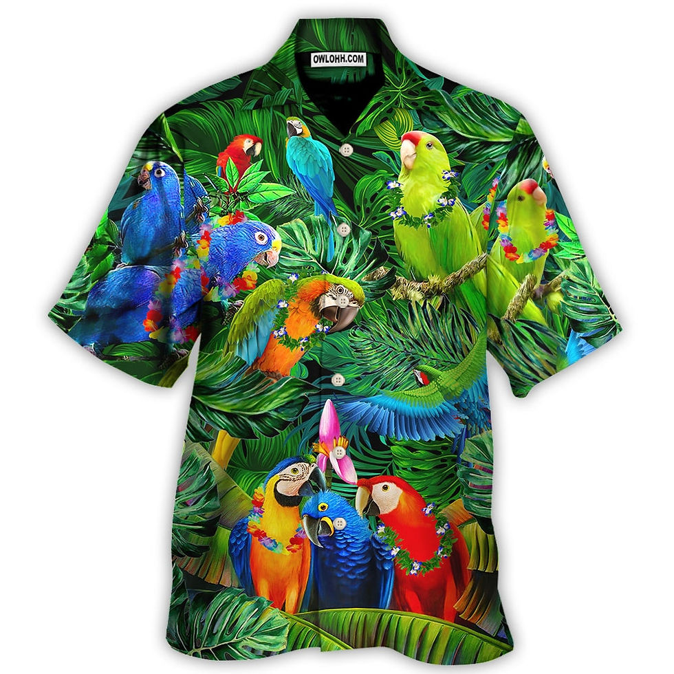 Thumbnail: Shirt For Men Beach Summer Outdoor Vintage Animal Print Lapel Short Sleeve Hawa
