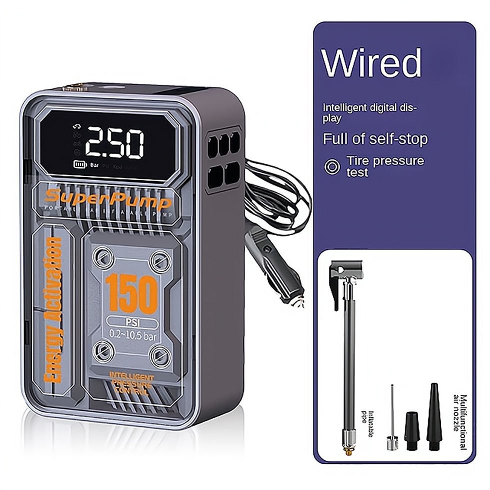 الصورة المصغرة: Wireless/Wired Car Air Compressor 4000mAh Electric Air Pump Tire Inflatable Pum