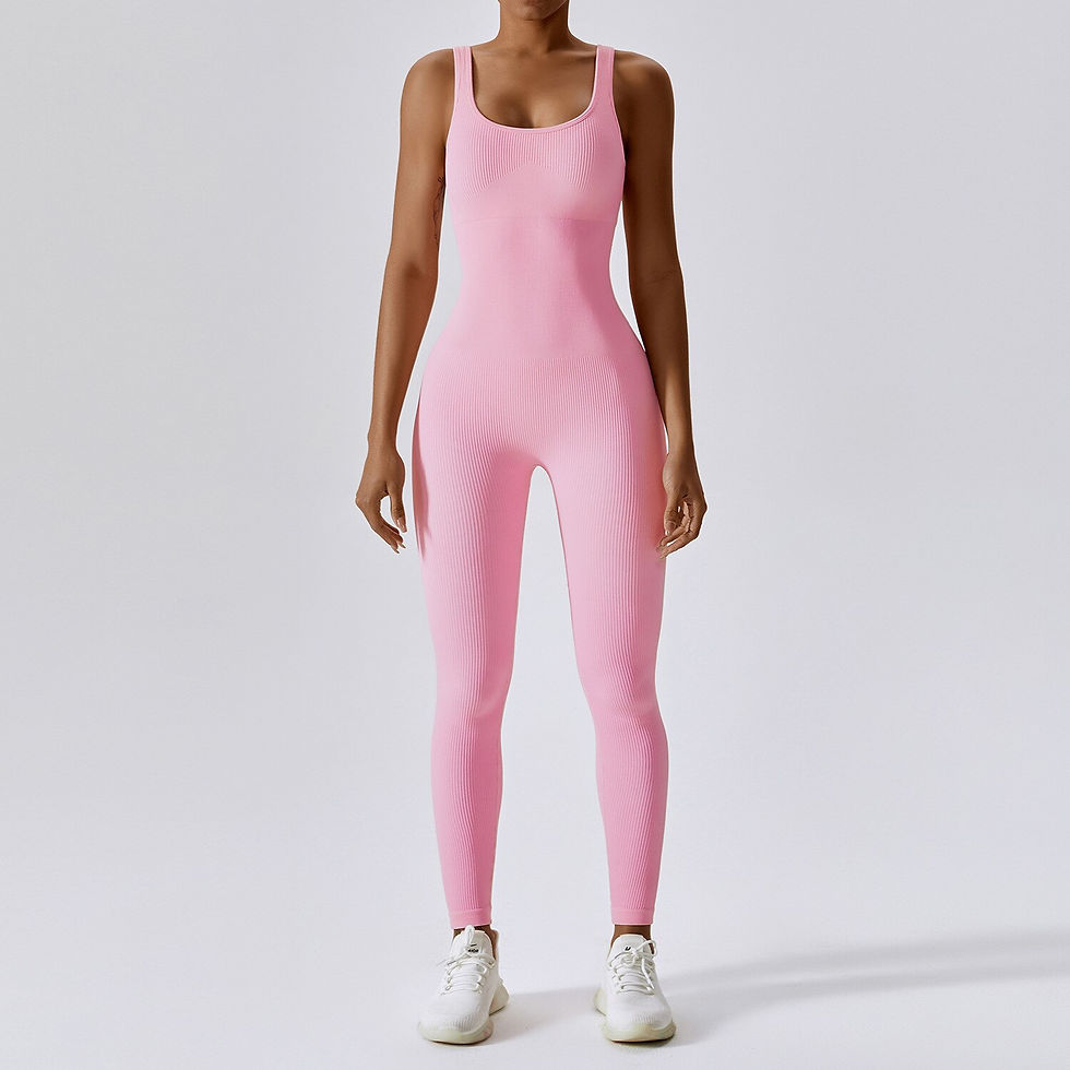 Thumbnail: Rib One Piece Seamless Yoga Set Women Tracksuits Sportswear Gym Push Up Workout