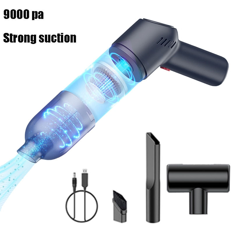 Thumbnail: Mini Handheld Vacuum Cleaner For Car Home Cordless Aspirator Strong Suction Pet