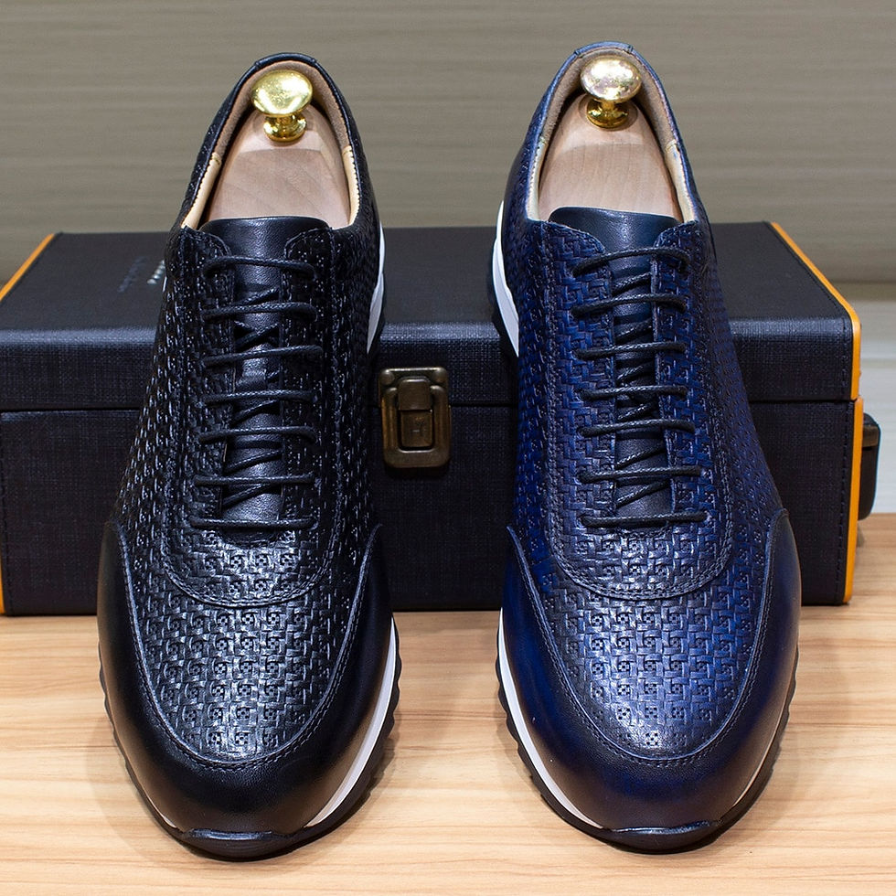 Thumbnail: Classic Handmade Genuine Leather Casual Shoes for Men Luxury Brand Design Lace-