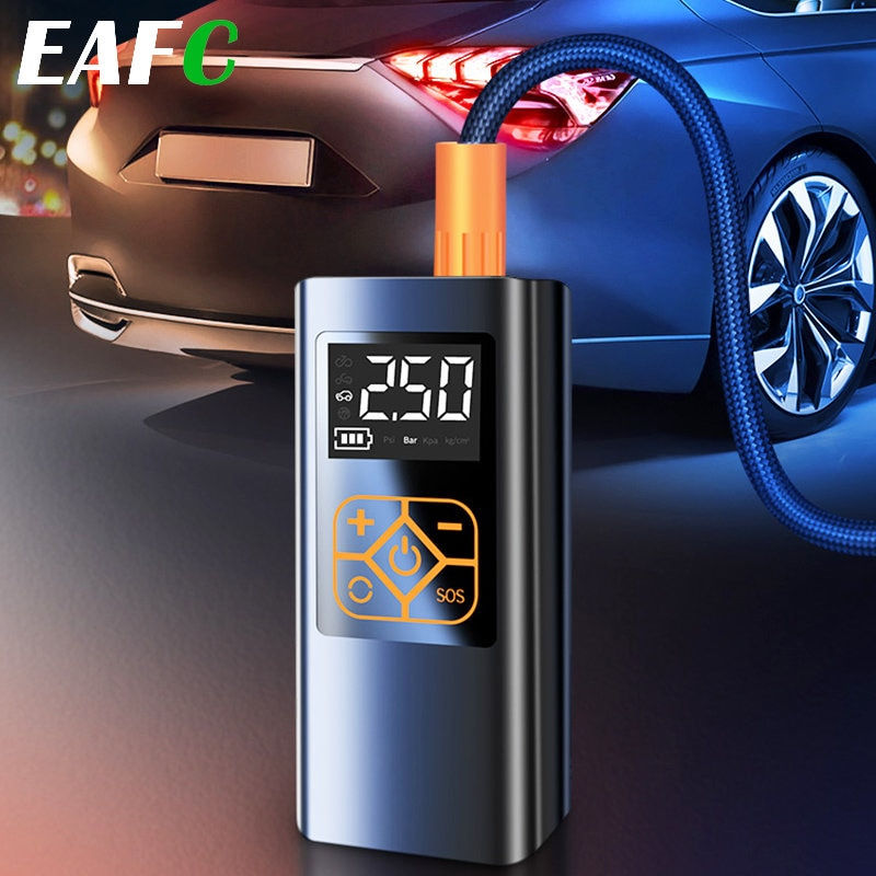 الصورة المصغرة: 12V 150PSI Portable Car Air Compressor 4000mAh Digital Display Electric Tire In