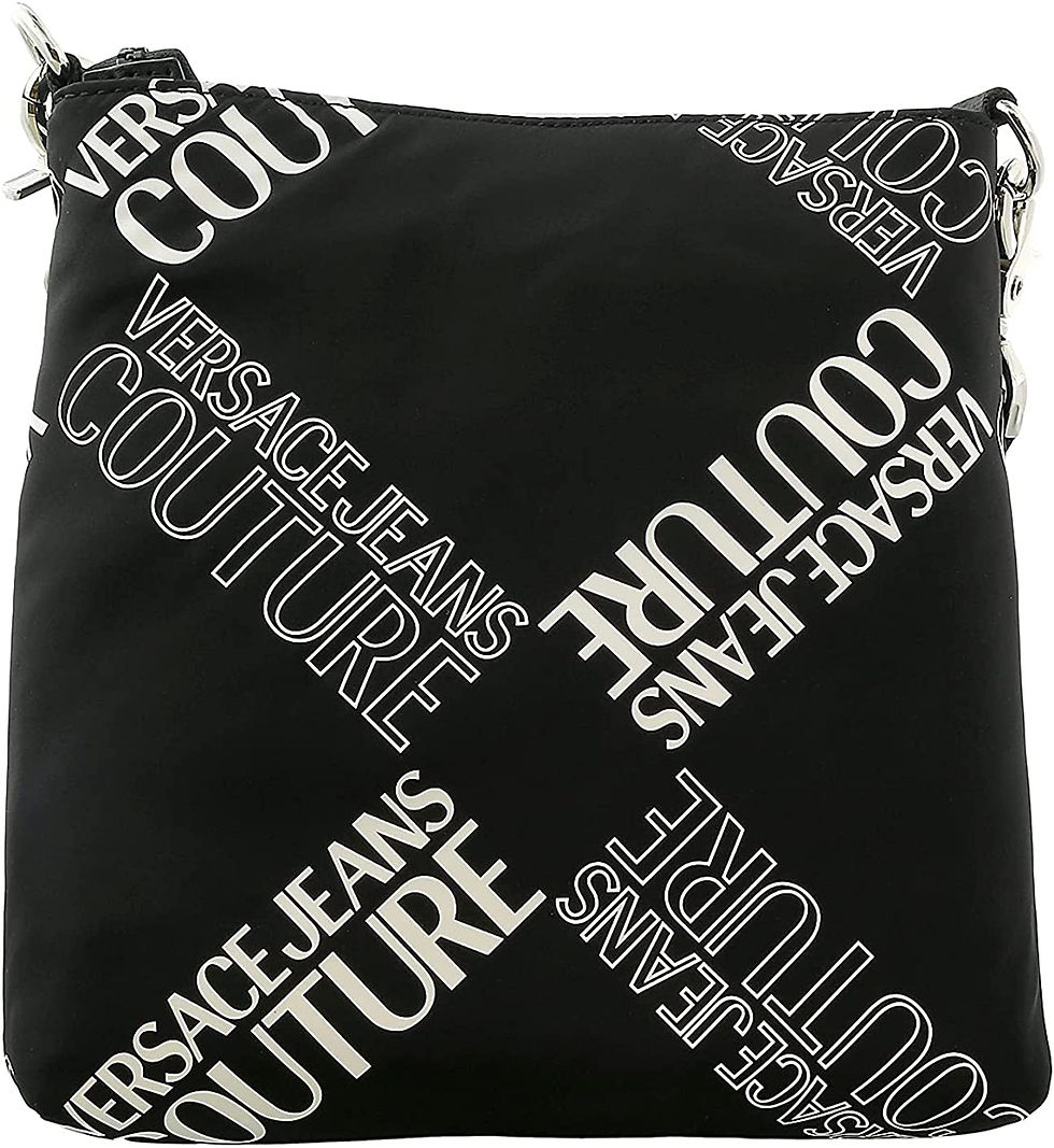 Thumbnail: Versace Jeans Couture Black White Leather Signature Logo Crossbody Bag for mens