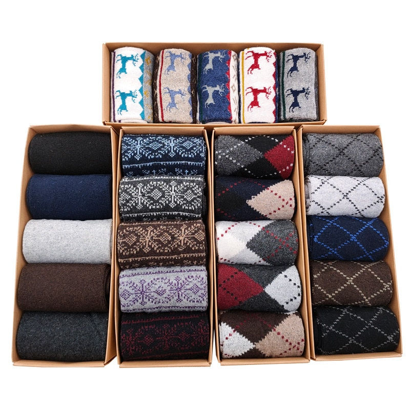 Thumbnail: Box Gift Fashion High Quality 5 Pairs/lot Casual Cotton Male Boy Socks Business