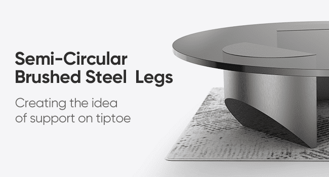 Миниатюра: 1inchome Round Glass Coffee Table Wedge Coffee Table, Modern Coffee Table with 