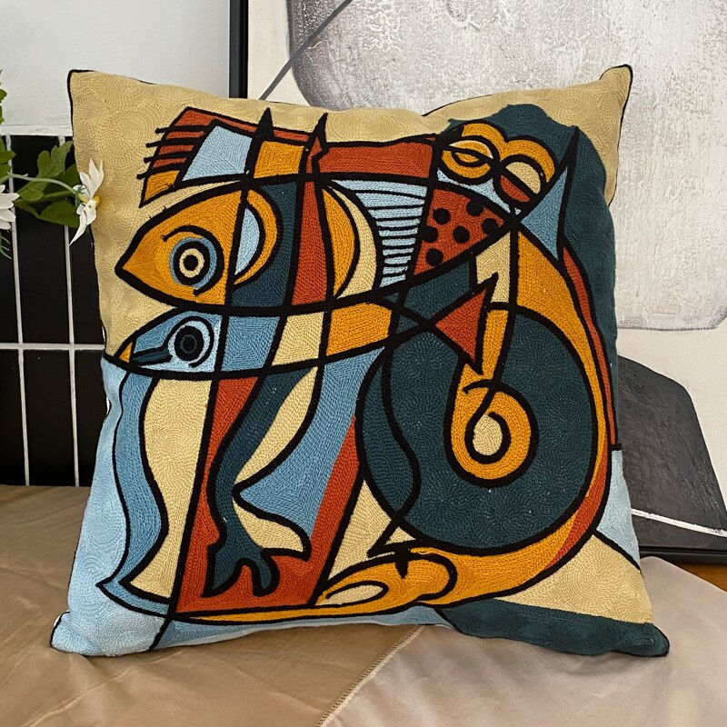 Thumbnail: new style Embroidery Abstract Pillowcase Cushions Covers Picasso Decorative Thr