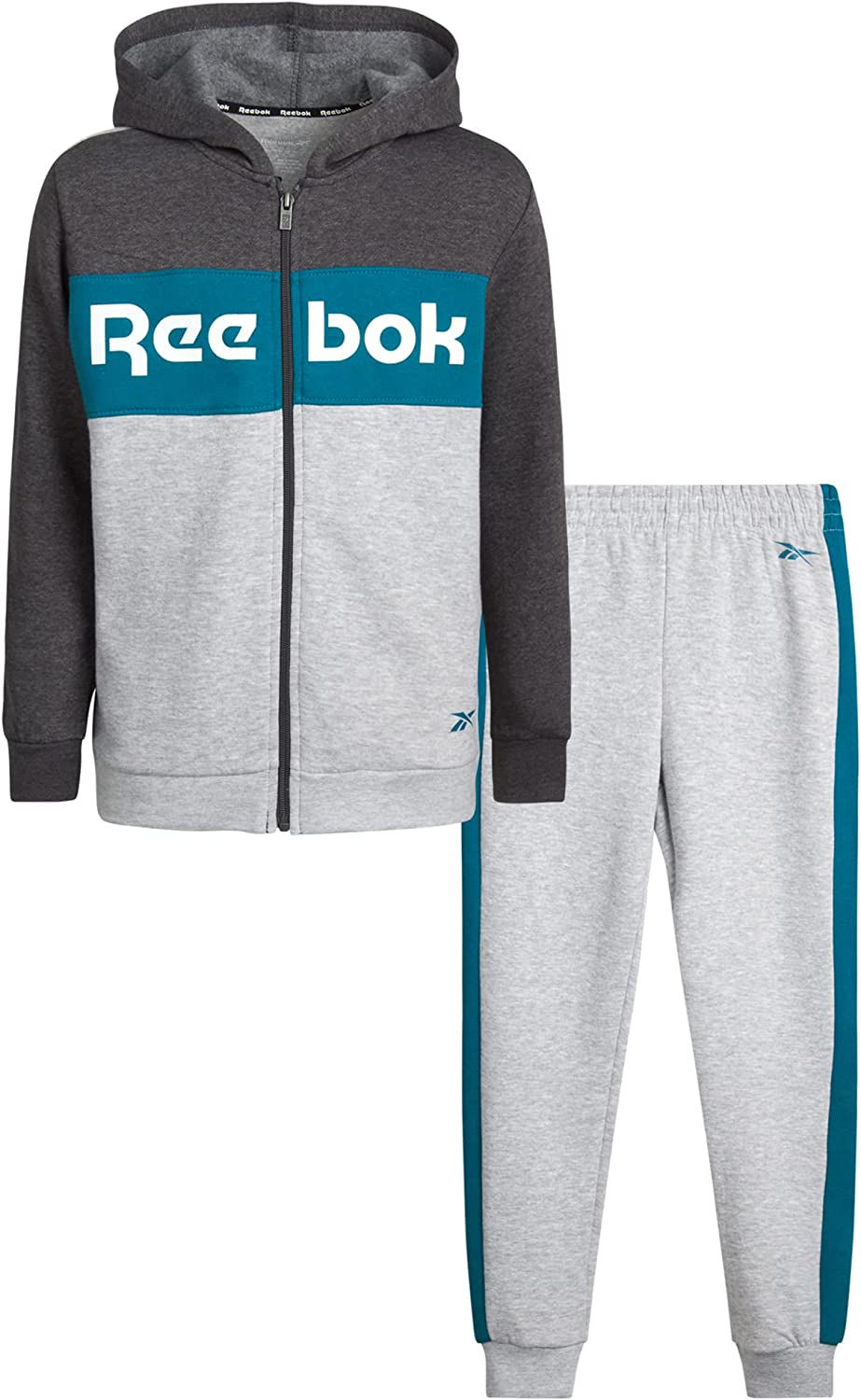 Thumbnail: Reebok Boys’ Sweatsuit – Active Fleece Zip Hoodie Sweatshirt and Jogger Sweatpa