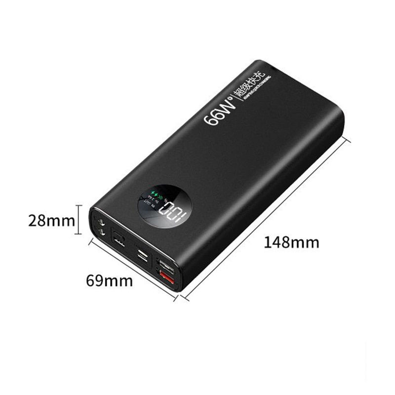الصورة المصغرة: 30000mAh Super Fast Charge Power Bank 66W Digital Display External Battery with