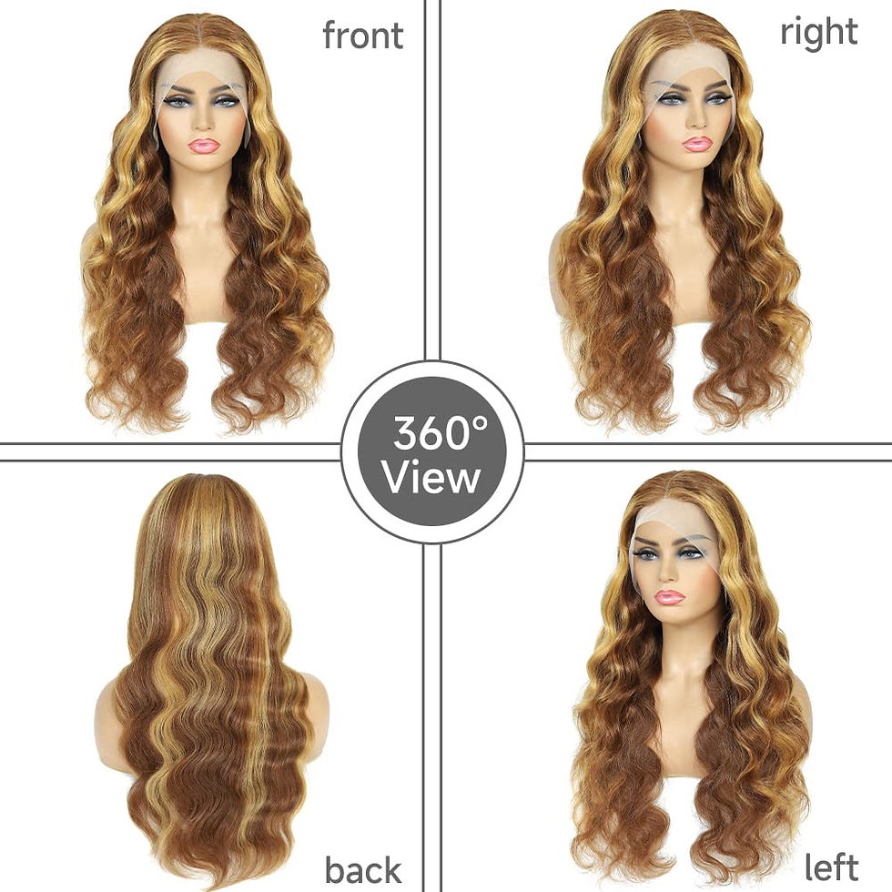 Miniatura: Highlight Ombre Lace Front Wigs Human Hair Pre Plucked with Baby Hair 13x4 Body
