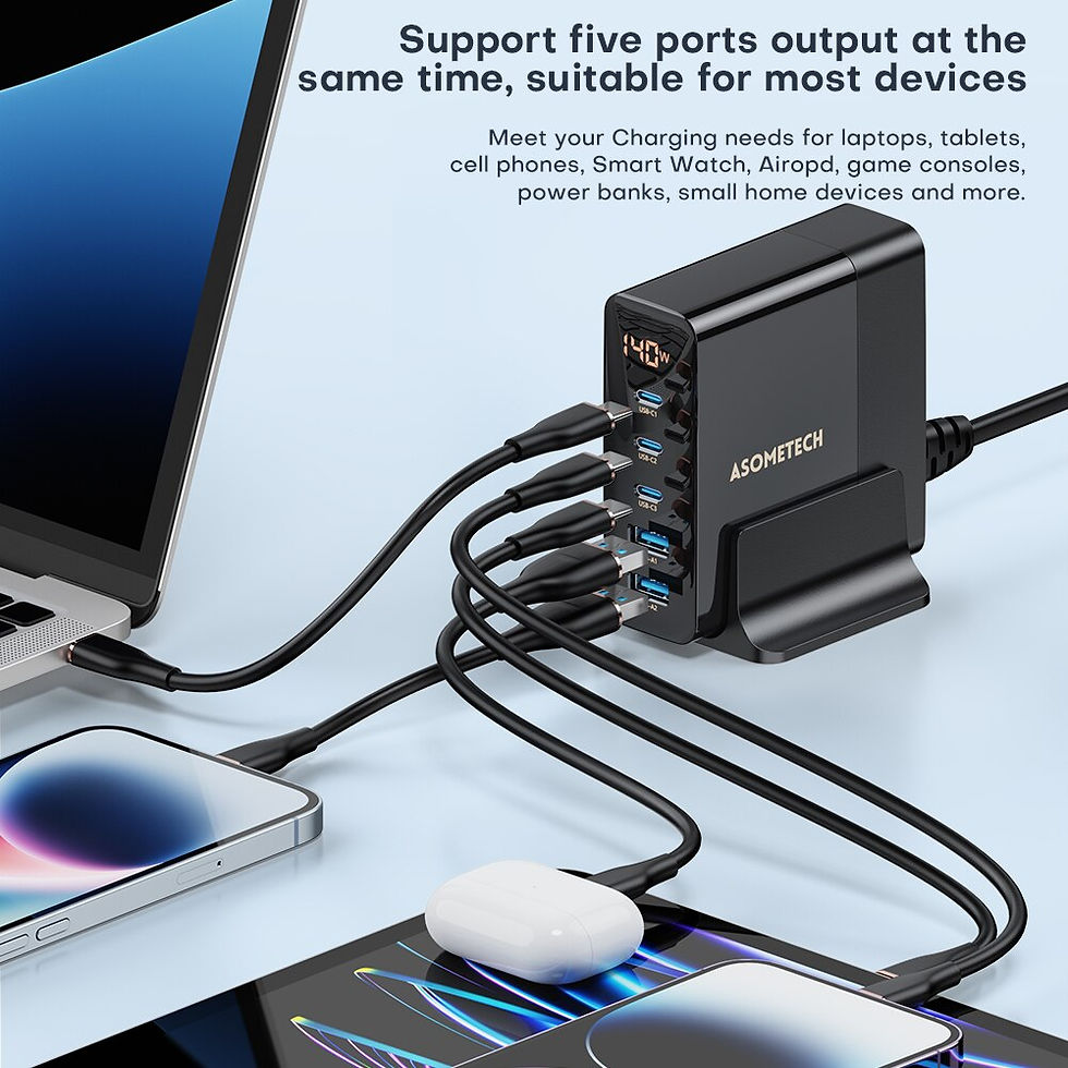 الصورة المصغرة: 140W GaN Charger Type C PPS Quick Charging for Samsung S22 S21 ultra 5 in 1 PD 
