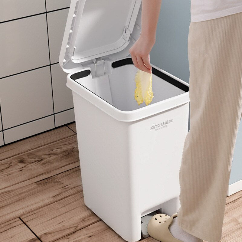 Thumbnail: Home Trash Can For Kitchen New With Cover Pedal Type Trash Bathroom Living Room