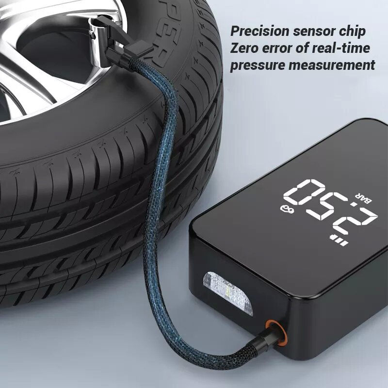 الصورة المصغرة: TUERBB AP88 12V 140PSI 6000mAh Wireless Mini Car Tyre Electric Portable Air Pum