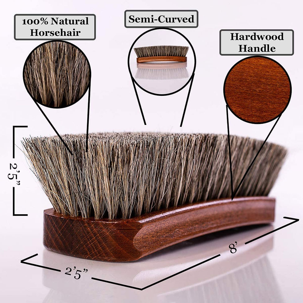 Thumbnail: Valentino Garemi Shoe Polishing Brush Set - Extra Large 8 Inches Long Luxury Sh