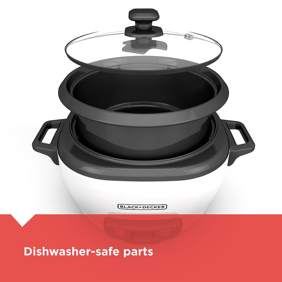Thumbnail: BLACK+DECKER 3-Cup Electric Rice Cooker with Keep-Warm Function, White, RC503