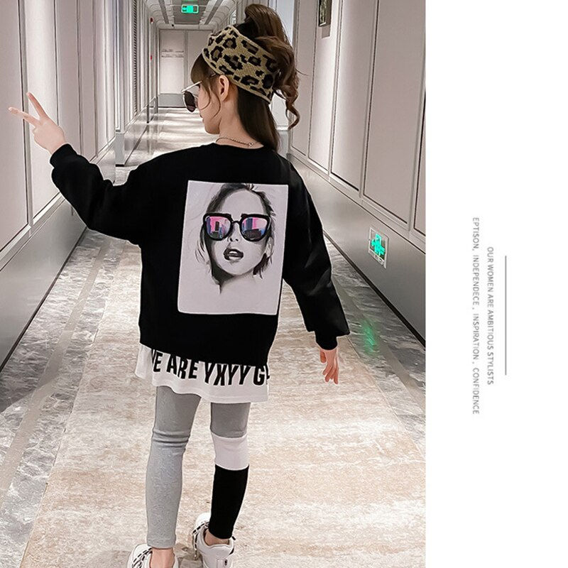 Thumbnail: New Kids Clothes Suit Girls Autumn Clothing Fashion Casual Big Children'S Lette