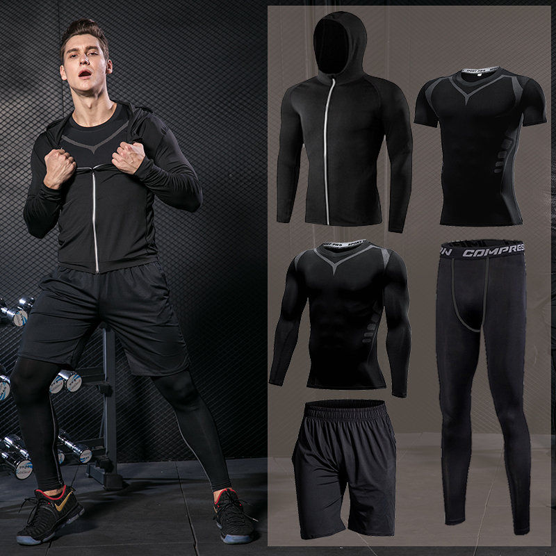 Thumbnail: Men's Tight Sports Suit Gym Fitness Compression Tracksuit Running Sport Set Jog