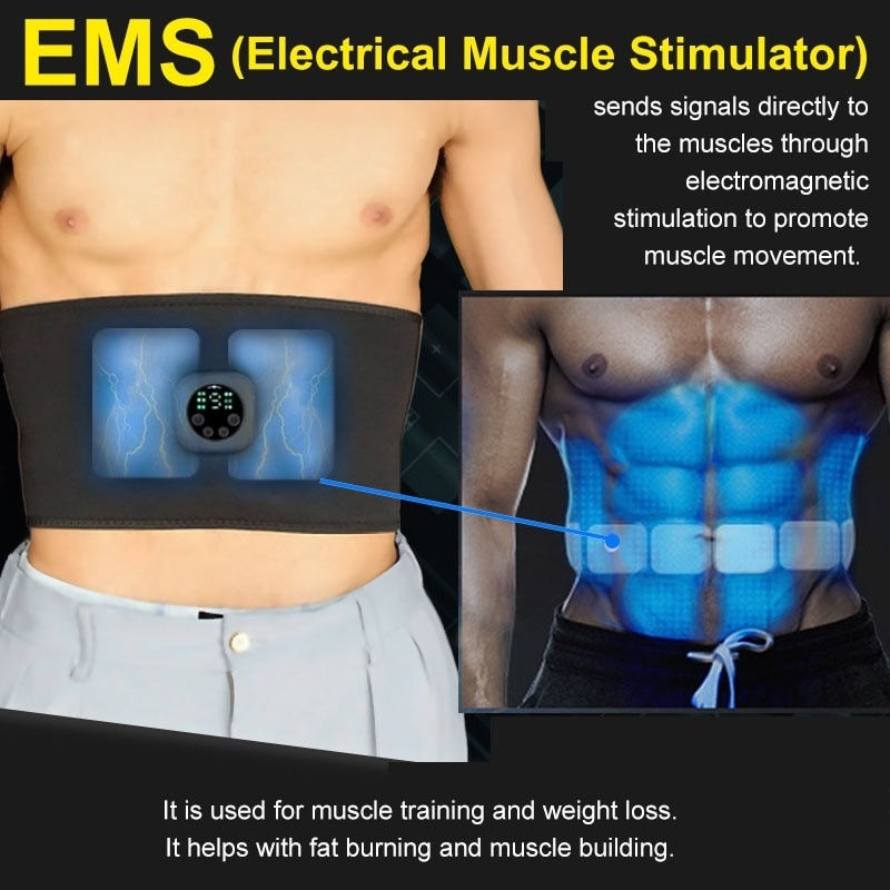 Thumbnail: EMS Electric Abdominal Body Slimming Belt Waist Band Smart Abdomen Muscle Stimu