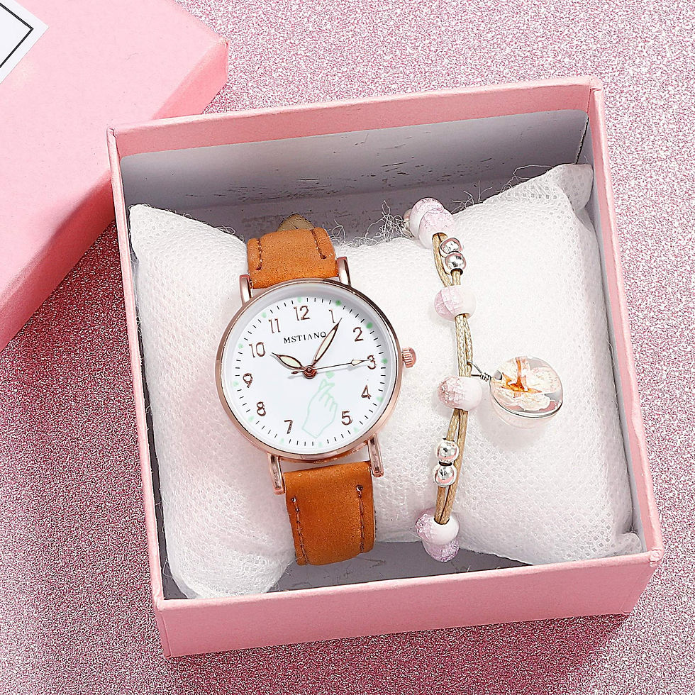 Thumbnail: Luminous Women Watches Set Casual Cute Small Dial Ladies Watch Fashion Girls Pi