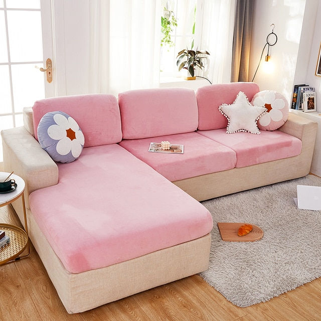 Thumbnail: Velvet Sofa Cushion Cover Living Room Corner Sectional Sofa Seat Cover 200gsm T