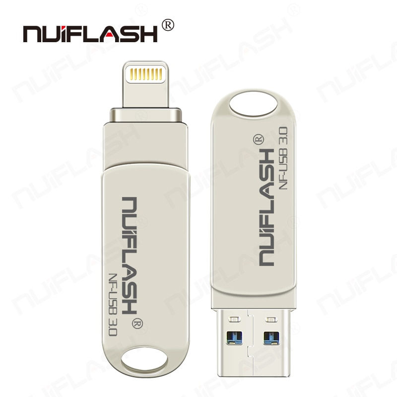 Miniatura: Metal Flash Drive USB 3.0 32GB 64GB 128GB Lightning Pen Drive U Disk iOS 8.2 me