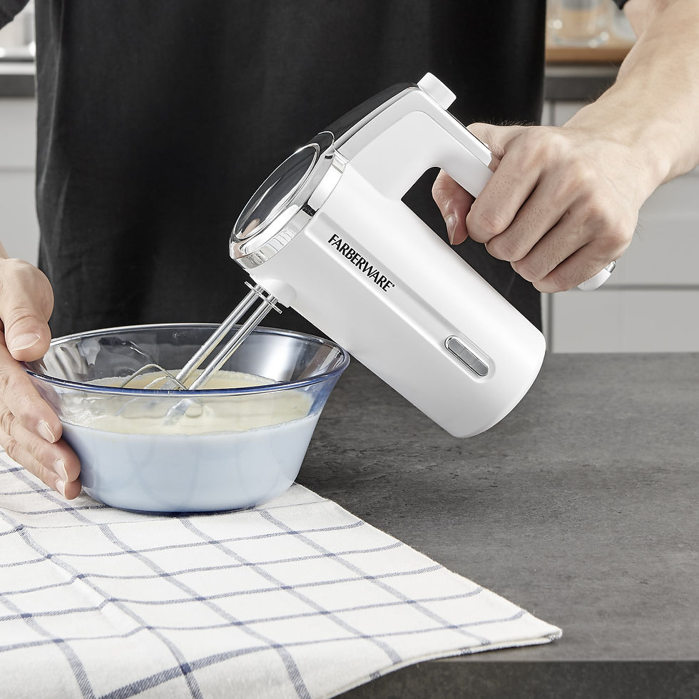 Thumbnail: Farberware Cordless Rechargeable 3 Speed Hand Mixer White