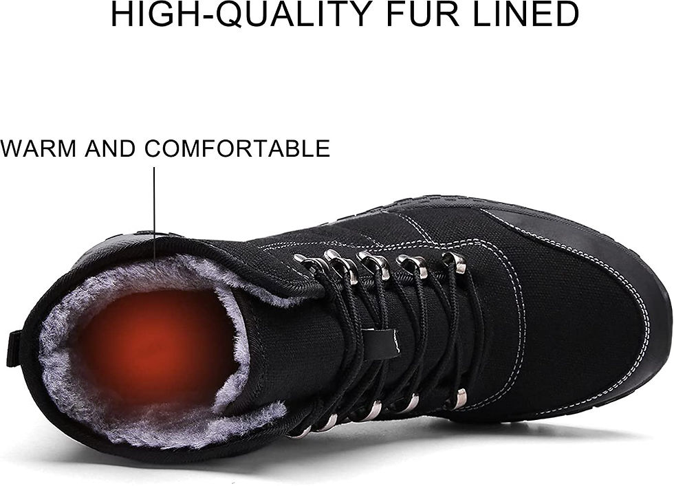 Thumbnail: Winter Boots Men Women Ankle Snow Hiking Boots Anti Slip Warm Fur Lined Water R