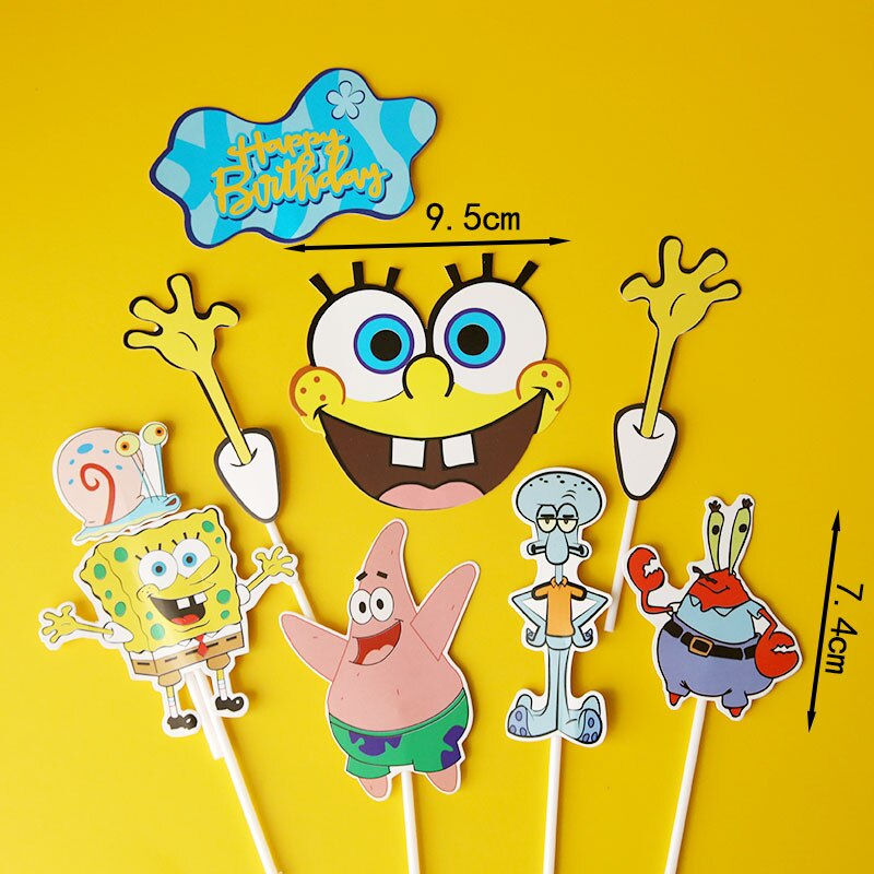 Thumbnail: Cute Sponge Baby Theme Cake Toppers Boy Faovr Birthday Party Supplies Girl Supr