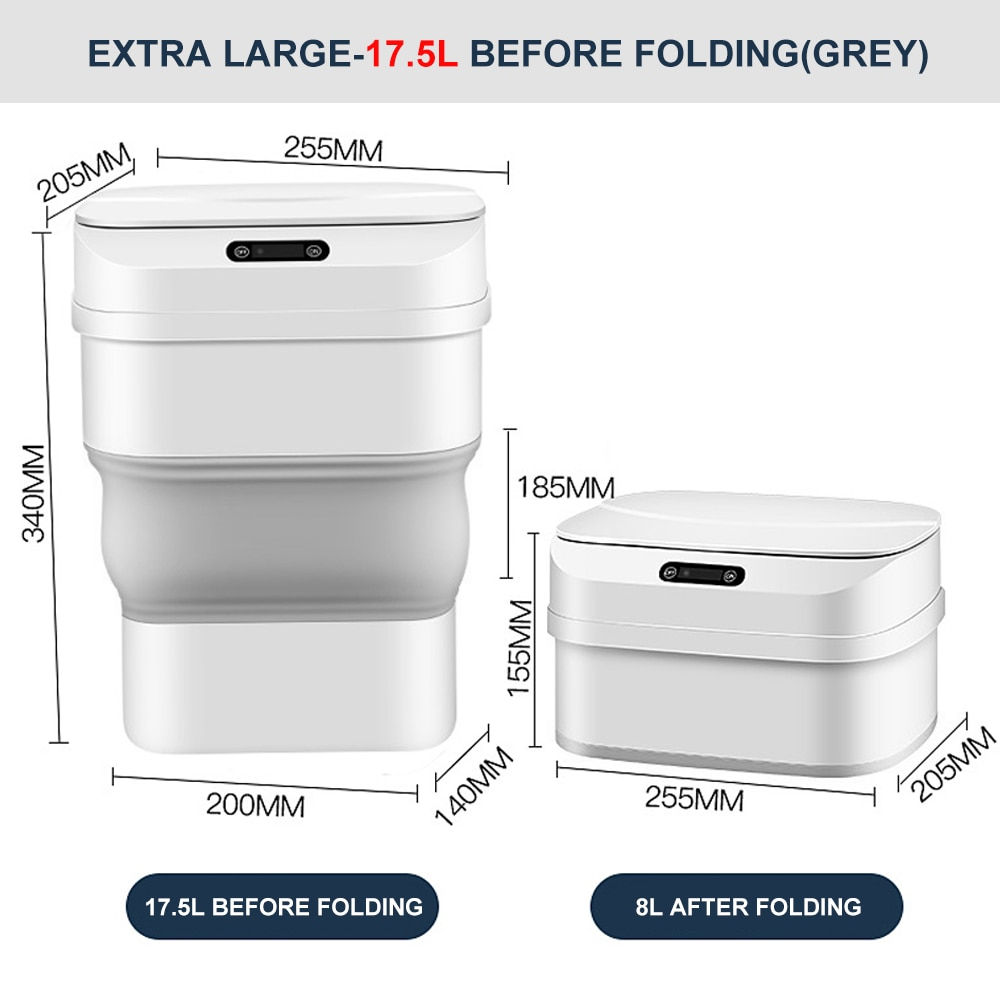 Automatic Smart Trash Can Dustbin Bathroom Waste Bin Garbage Can Kitchen Basket