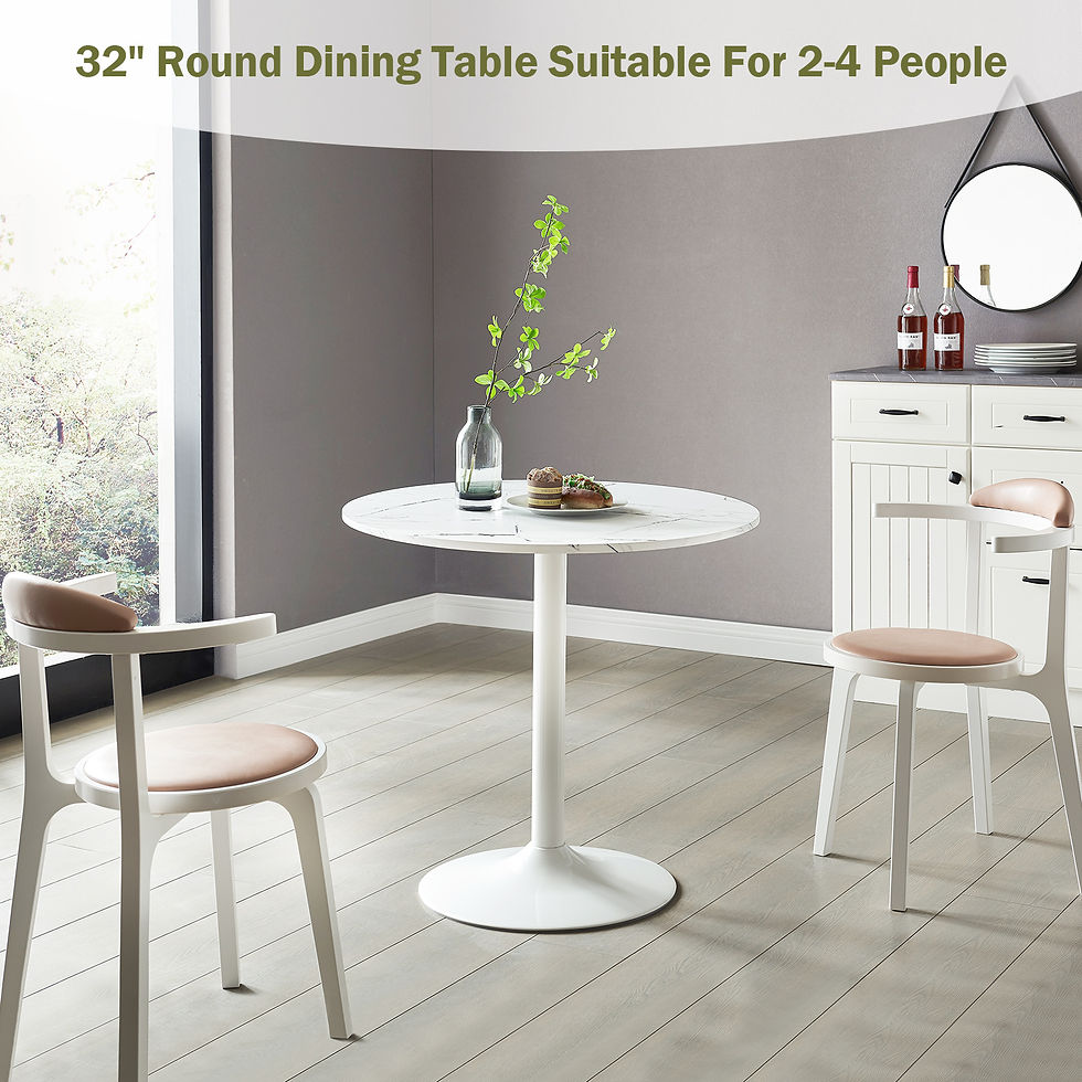 Миниатюра: Surmoby Round Tulip Dining Table, 32" Mid-Century Modern  Kitchen Table with Ma