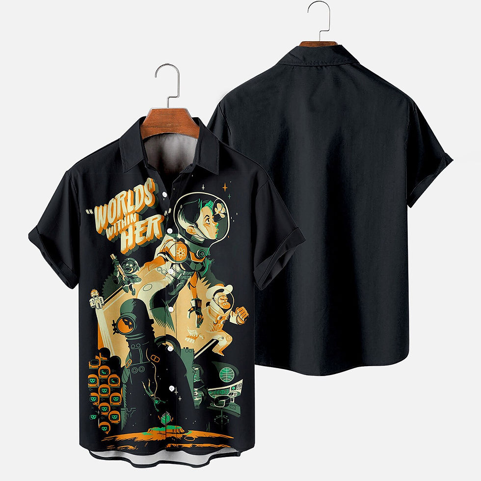 Thumbnail: Men's Shirts Fashion Casual Beach Summer Outdoor Vintage Short Sleeve 3D Starry