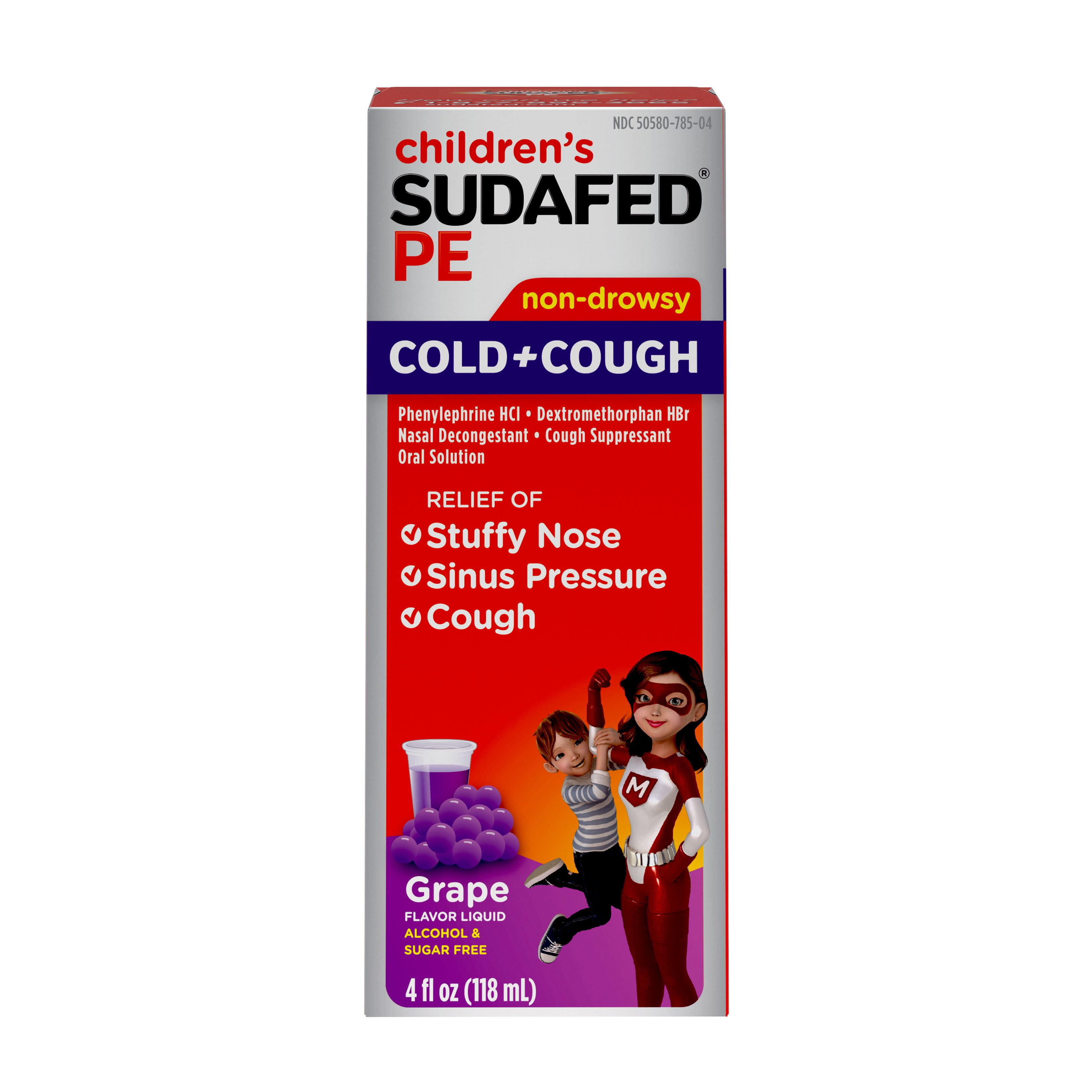 Children's Sudafed PE Cold + Cough Suppressant, Cold Medicine & Nasal Decongest