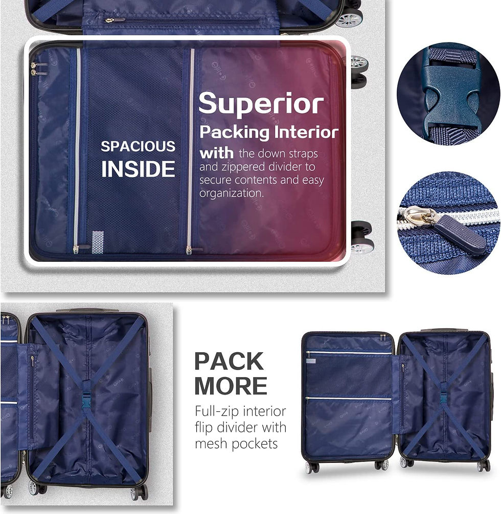 Miniatura: Coolife Luggage Expandable 3 Piece Sets PC+ABS Spinner Suitcase 20 inch 24 inch