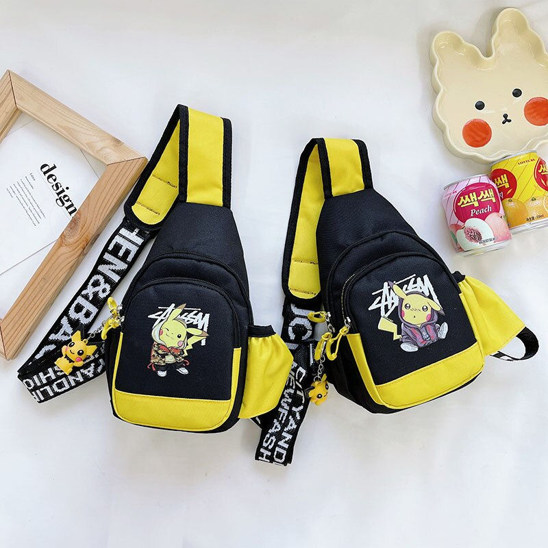 Thumbnail: Pokemon Pikachu Anime Chest Bags Fashion Casual Shoulder Bag Pack Sports Kawaii