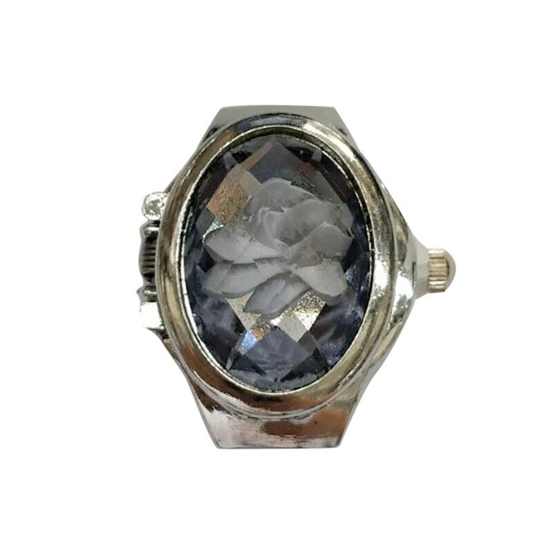 Thumbnail: Fashion Women Ring Watch Flower Ladies Watches Adjustable Rings Quartz Watches