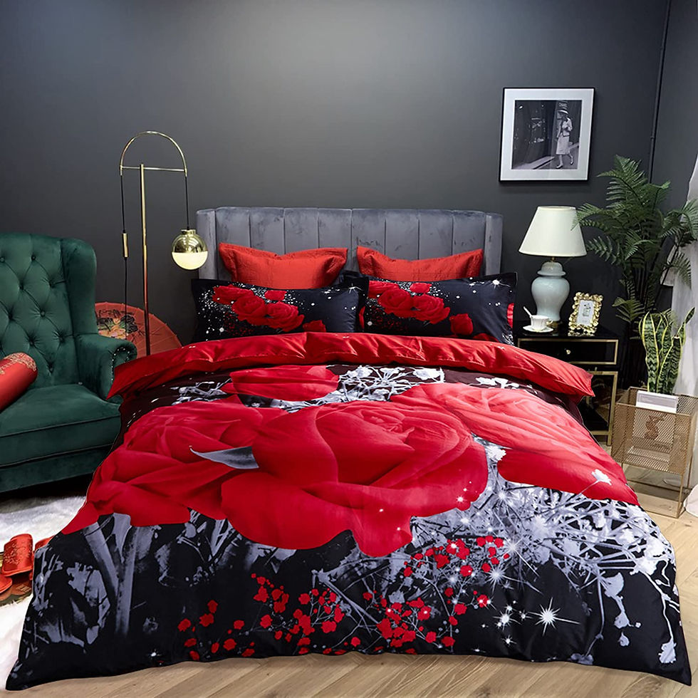 Thumbnail: 3D Rose Heart Bedding Set Nordic Duvet Cover 220x240 King Queen Size Quilt Cove