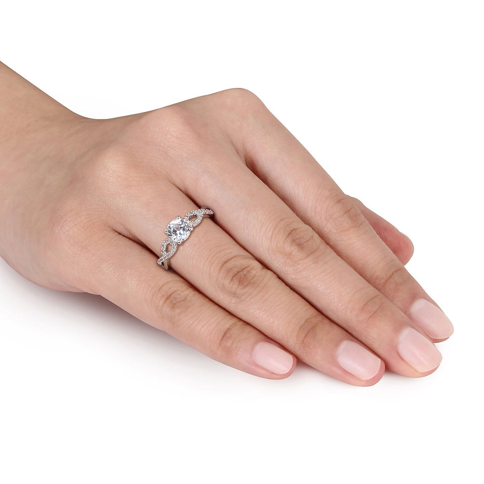 Thumbnail: Miabella Women's 1 Carat T.G.W. Created White Sapphire and 1/10 Carat T.W. Diam