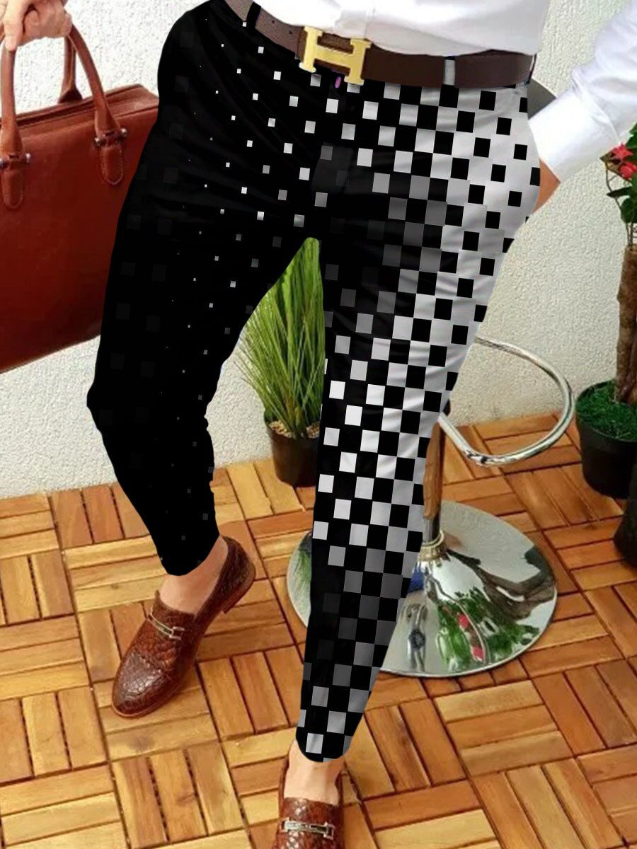 Thumbnail: 2022 Smart Casual Men's Pants Spring Autumn Fashion Print trousers Thin Mid Wai